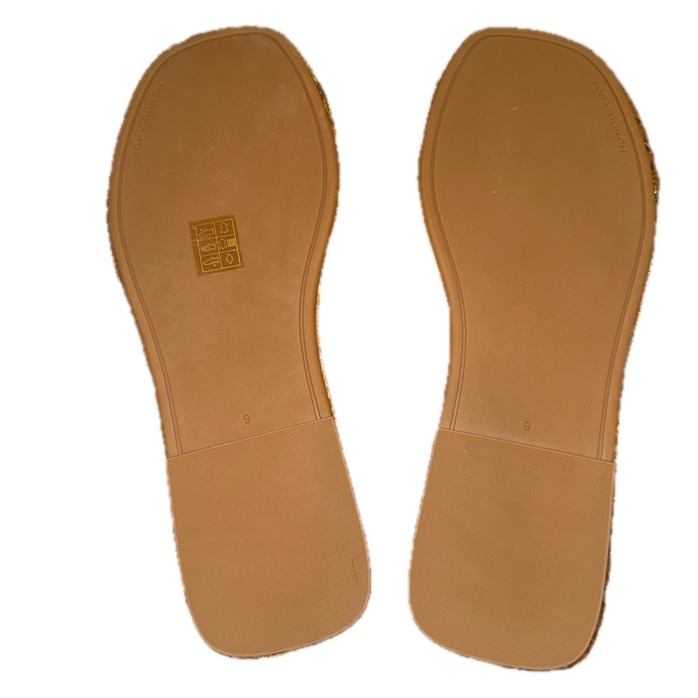 Tory Burch Metallic Gold Fringe Sandals - Picture 10 of 10